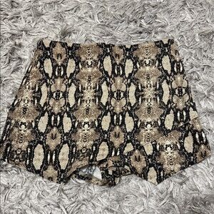 High Waist Snake Print Women's Skort